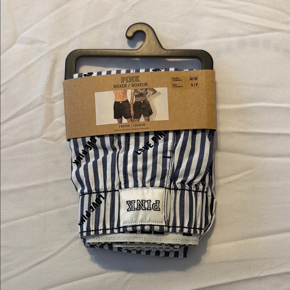 PINK Victoria's Secret Navy and White Striped Boxers